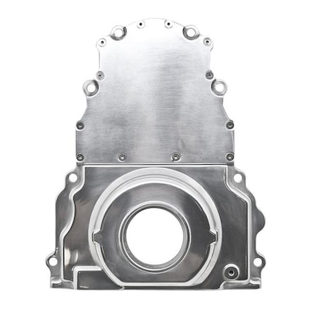 Cfr Performance CFR Performance HZ-6009-POL Aluminum Chevy LS Two Piece Timing Chain Cover without Cam Sensor Hole - Polished HZ-6009-POL